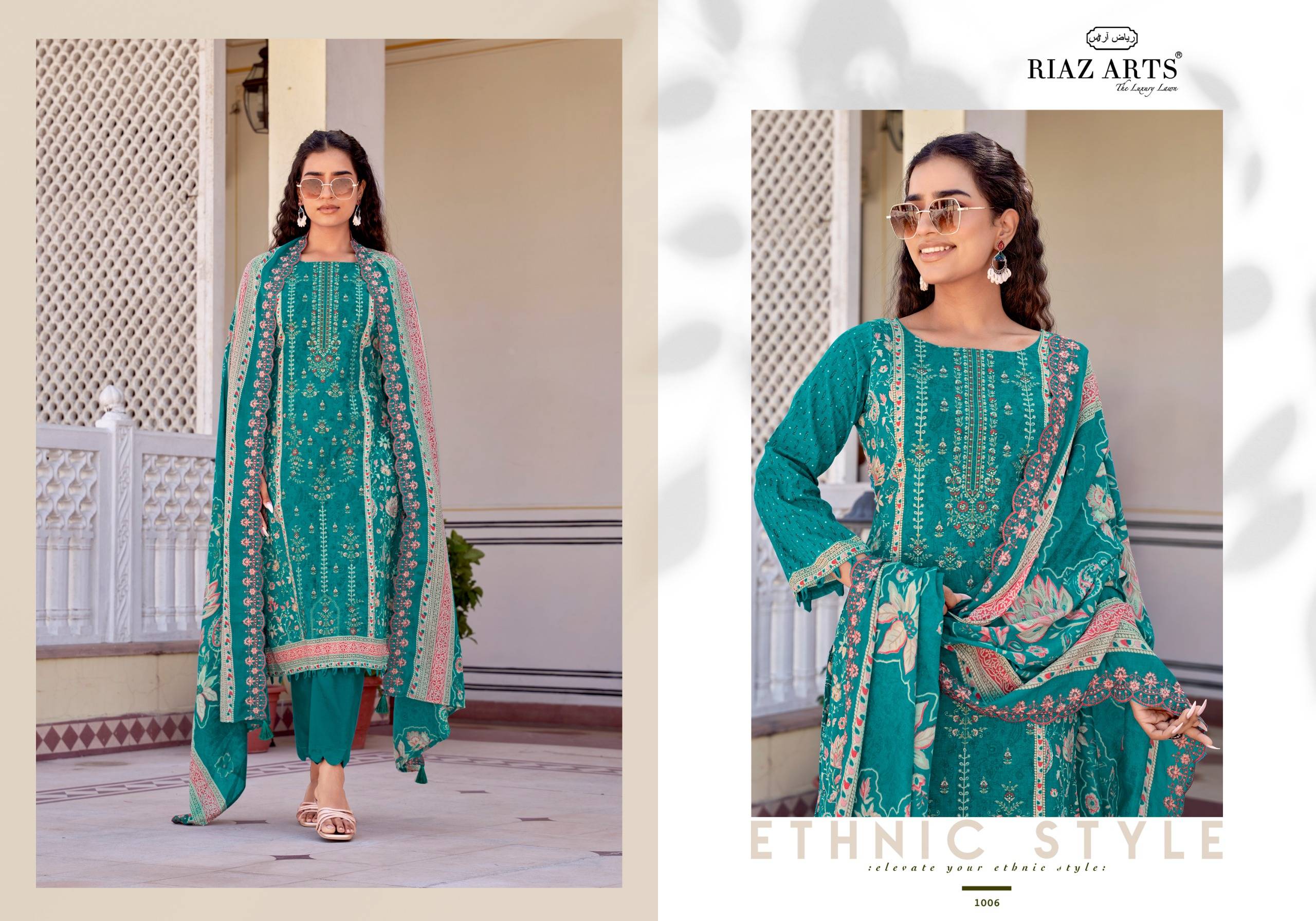 ABU REHAN-2 BY RIAZ ARTS 1001 To 1006 Series Pakistani Suits Ethnic Wear Pure Cotton Dresses At Wholesale
